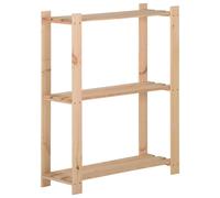 vidaXL Solid Pinewood 3-Tier Storage Rack Home Garage Storage Units Shelf