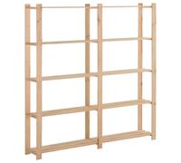 vidaXL Solid Pinewood 5-Tier Storage Rack Home Garage Storage Units Shelf