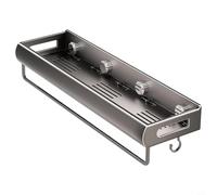 Storage Rack Wall Mounted For Bathroom Shower Toilet Area Compact Space Saving Holds Towels Toiletries Small Items(Gray-40cm)