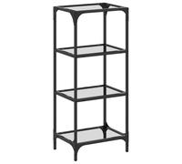 Storage Rack with Transparent Glass Top Shelving Storage Shelf Steel vidaXL