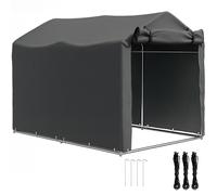Storage Shed Dark Grey 220x157x165cm Galvanised Metal Frame Waterproof PE Fabric