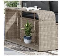 Storage Shelf 2pcs Light Grey PE Rattan Powder-Coated Steel 112x27x55cm Modular
