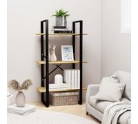 Storage Shelf 60x30x105cm White Metal & Engineered Wood Rustic Display Rack Tall