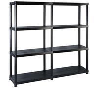 Storage Shelf Black Polypropylene 5-Tier 122x30.5x130cm Indoor Outdoor HeavyDuty