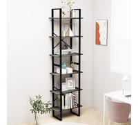 Storage Shelf Grey 60x30x210cm Engineered Wood 4-Tier Compact Slim Unit