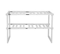 Storage Shelf, Multifunctional 2Tier Commodity Shelf Retractable and Adjustable Cabinet Shelf Ref：gIB