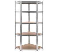 Storage Shelf Silver 75x75x180 cm Steel and MDF