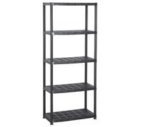 Storage Shelf Storage Organiser Shelving Display Rack Black Plastic vidaXL