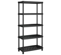 Storage Shelf Storage Organiser Shelving Display Rack Black Plastic vidaXL