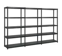 Storage Shelf Storage Organiser Shelving Display Rack Black Plastic vidaXL