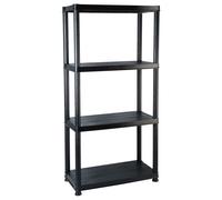 Storage Shelf Storage Organiser Shelving Display Rack Black Plastic vidaXL
