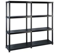 Storage Shelf Storage Organiser Shelving Display Rack Black Plastic vidaXL