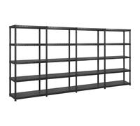 Storage Shelf Storage Organiser Shelving Display Rack Black Plastic vidaXL