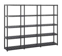 Storage Shelf Storage Organiser Shelving Display Rack Black Plastic vidaXL