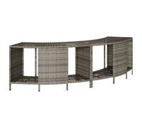 vidaXL Storage Shelves for Hot Tub Outdoor Storage Shelf 2pcs Grey Poly Rattan