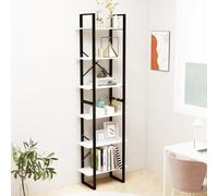 Storage Shelf White 60x30x105cm Metal Frame Engineered Wood 4-Tier Rack for Home