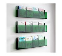 Storage Shelves 3 Pcs Wall Shelf Picture Book, Perforation-Free Acrylic Magazine, Decoration Display, Mounted Bookshelf Organizer(Green,60cm)