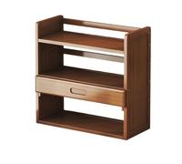 Storage Shelves Bamboo Bookshelf Desktop, Single Drawer with Density Board Desk Display Shelf, Storag Office Supplies Books Cosmetic, for Home Organizer(L66xW20xH65 cm)