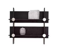Storage Shelves Black Wall Mounted Book Shelves, Synthetic Board Display Bookshelf, for Living Room Office Organizer Decorative Rack (2 Tier) Organizer