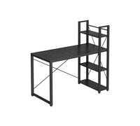 Storage Shelves Computer Desk, Ebony Black / 56 x 120 x 120 cm