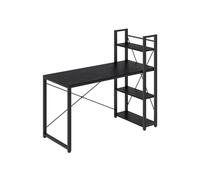 Storage Shelves Computer Desk, Ebony Black / 60 x 137.2 x 118.7 cm