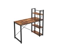 Storage Shelves Computer Desk, Vintage Brown and Black. / 56 x 120 x 120 cm