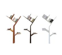 Storage Shelves Creative Solid Wood Tree Shelf, Living Room Bookshelf, Office Floor Simple Picture Book Organizer(Black)