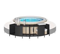 Storage Shelves For Hot Tub 2 Pcs Poly Rattan