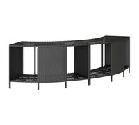 vidaXL Storage Shelves for Hot Tub Outdoor Storage Shelf 2pcs Grey Poly Rattan