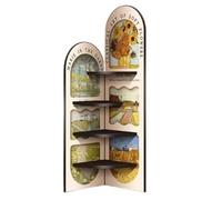 Storage Shelves French Retro Corner Cabinet, Living Room Sofa, Floor Standing Triangular, Bookshelf Organizer(Medium)