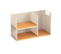 Storage Shelves Industrial Style Iron and Density Board Divided Bookshelf Desktop Organizer Rack Organizer