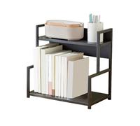 Storage Shelves Industrial Style Tabletop Bookshelf Two Layers Open Metal Storage Rack Organizer