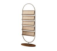Storage Shelves Modern Simple Magazine Rack, Multi-Layer Storage, Household Bookshelf, Small Bedroom Floor Display Organizer(Bruin)