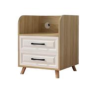 Storage Shelves Printer Stand for Home Office Organization, 3-Tier Table with 2 Sliding Drawer, Wooden Bedside Living Room Side for Scanner, Fax Machine, Books, Files for Office(L54xD40xH68cm)