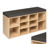 Storage Shelves Shoe Cupboard MDF Board Cabinet with Seat Hallway Bench