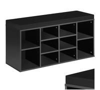 Tectake Shoe Rack - Storage Cabinet For 10 Pairs Of Shoes, Bench With Seat Cushion, 103.5 X 48 X 30 Cm - 103.5 Cm - Black