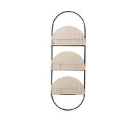 Storage Shelves Wall Mounted Iron Geometric Decorative Bookshe, Faux Woven Arched Bookends, for Office Home Organizer Display Rack Organizer