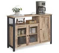 Storage Sideboard with 3 Doors Rustic Brown and Black, Camel Brown and Ink Black
