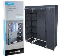 Storage Solutions Mobile wardrobe - shelves - foldable - gray - 167 cm