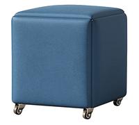 Storage Stool, 5 in 1 Magic Cube Nesting Chair with Wheels, Multifunctional Stackable Stool, Upholstered Seat and Metal Frame for Kitchen and Living Room
