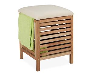 Storage stool Laundry Footstool Ottoman Bench decorative cube 35 litres foldable