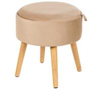 Beliani Storage Stool NEELY Velvet Beige, Cream