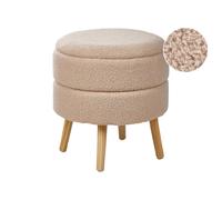 Beliani Storage Stool OKATON Boucle Beige