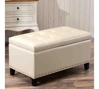 Storage Stool - PU Leather Home Bench for Bedroom, Living Room Decor, Clothes, Toys, and Shoe Storage, Corner Foot Stool for Versatile Usage