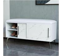 Storage Stool Shoe Change Stool Home Entrance Door Sliding Door Shoe Rack Can Sit in The Shoe Cabinet Multi-Layer Storage Footstool for Living Room Bedroom Storage 120 * 35 * 48cm,White