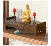 Storage Tables Altar Table with Drawer Meditation Table Bamboo Puja Tables Chinese Style Desk for Meditation, Prayers, Rituals 3-Tier Structure 55lbs Load Capacity,Walnut,52 * 16.5cm/20.4 * 6.5in