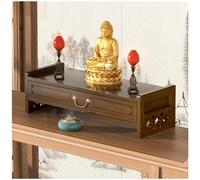 Storage Tables Altar Table with Drawer Meditation Table Bamboo Puja Tables Chinese Style Desk for Meditation, Prayers, Rituals 3-Tier Structure 55lbs Load Capacity,Walnut,42 * 16.5cm/16.5 * 6.5in