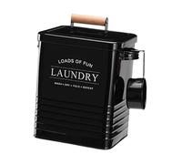 Storage Tin As A Decorative Washing Powder Container, Food Storage And Iron Box with Measuring Spoon And Handles for Pet Food And Dry Foods, black