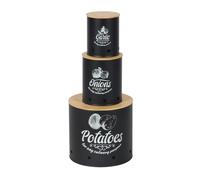 Relaxdays 3-piece storage set with bamboo lids
