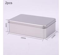 Storage Tins Set 2Pcs Metal Boxes for Organizing Candies and Trinkets (Sliver)